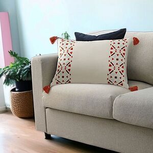 Ikea Gokvalla Pillow Cushion Cover Tassels NEW Bohemian Embroidery Farmhouse